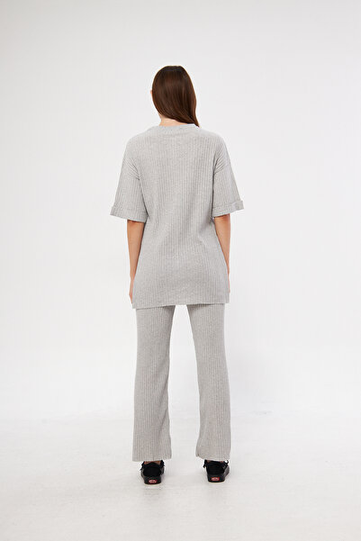 Oyga Γυναικεία αθλητική φόρμα και πιτζάμες με κοντό μανίκι A.Grey Corded Lycra - Casual Homewear