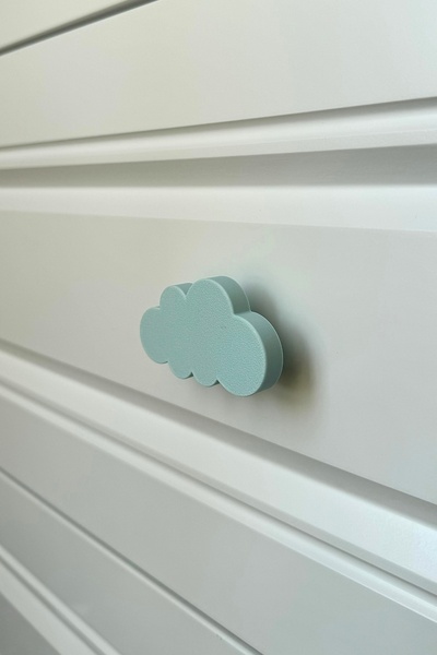 Pomerol Mâner pentru dulap Blue Cloud - Mâner de mobilier distractiv și durabil pentru camera copiilor, bucătărie și baie