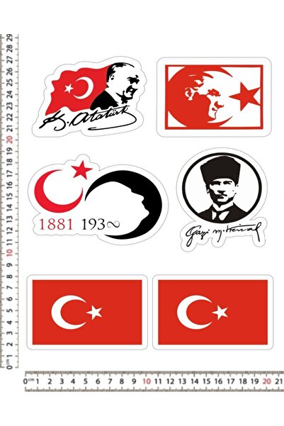 Phoenix ATATÜRK MOTORSİKLET KASK LEPTOP TELEFON ARKASI STİCKER ÇIKARTMA SETİ