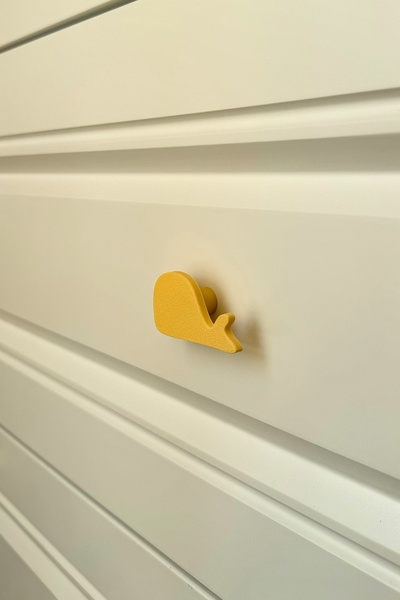 Pomerol Mâner pentru dulap Balena galbenă - Mâner pentru mobilier modern, elegant și durabil pentru camera copiilor, bucătărie și baie, DH