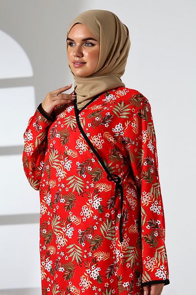 ÖNE BUTİK Viscose Prayer Dress - Women's, Side Tie, Lycapa