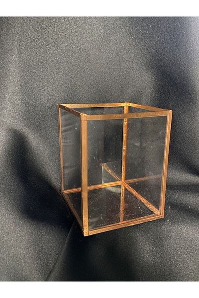 GÜVEN Copper Rose Custom Design Cosmetic Storage Box Gold Desktop Lipstick Glass Jewelry