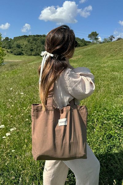 feinas Magnet Fence Mink Canvas Tote Bag - 45x40cm, 100% βαμβάκι