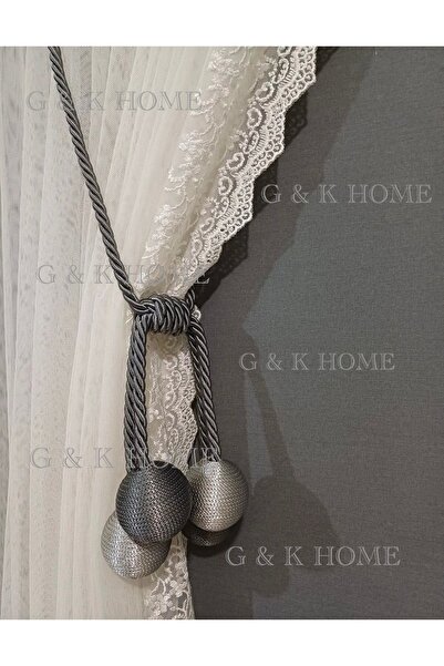SAYDEMİR HOME 4 bucăți de lux gri închis - Accesoriu pentru legarea perdelei ...