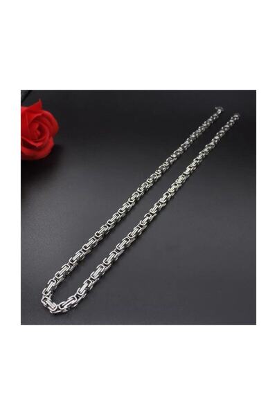Enesstore King Model Men's Steel Chain Necklace 5 mm 55 cm