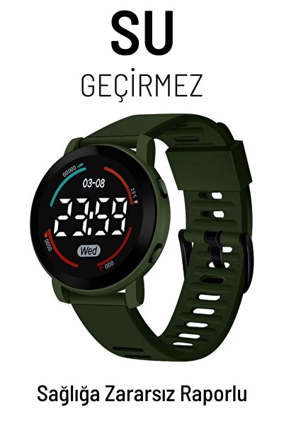 Q-TİME Akıllı Saat Görünümlü Led Ekranlı Su Geçirmez Dijital Çocuk Saati (koy...