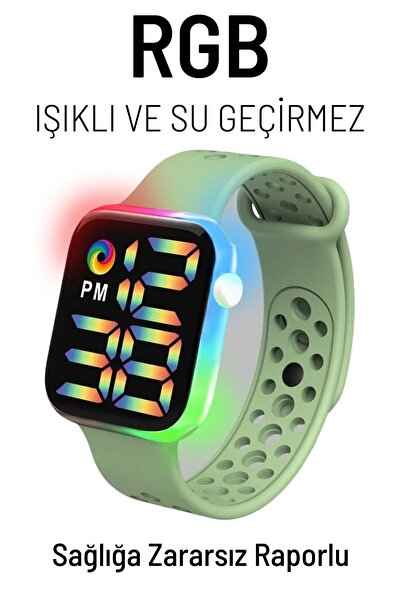 Q-TİME Rgb Işıklı Ve Led Ekranlı Su Geçirmez Dijital Çocuk Ve Genç Kol Saati ...