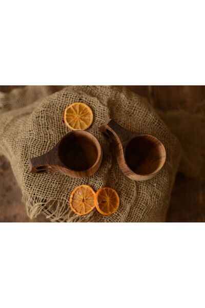 Vivas Craft Kuksa 2-Piece, Walnut Wood Cup, Camping Cup, Natural Mug Cup, Decorative Cup