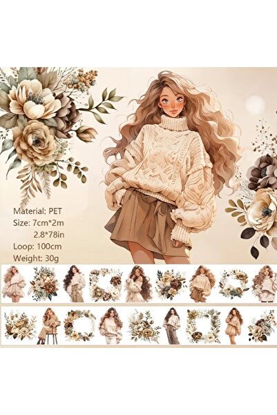 SF SCRAPBOOK KIRTASİYE Scrapbook Washi Tape Journal  Sticker Rulo Pet Sticker...