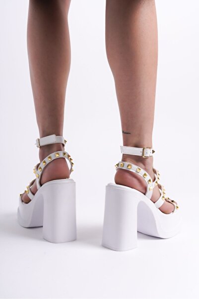 Preshley Women's Dilber Banded Troc Detailed (12 cm) Platform Heeled Shoes