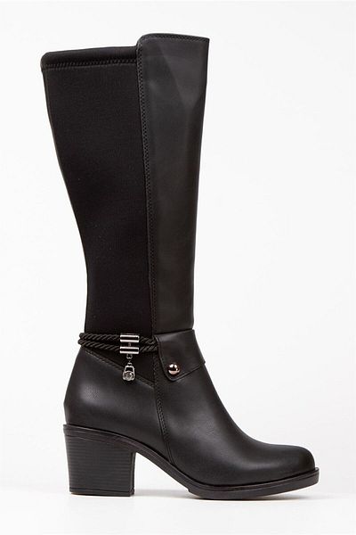 Preshley Γυναικείες μπότες κατάδυσης με τακούνι Santo Black Stone Dedated