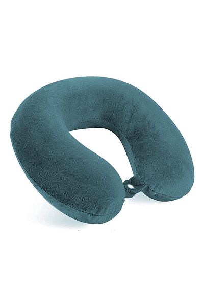 In House Velvet Neck and Travel Pillow - 30x25 cm - Color Turquoise