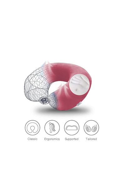In House Velvet Neck and Travel Pillow - 30x25 cm - Color Light Pink