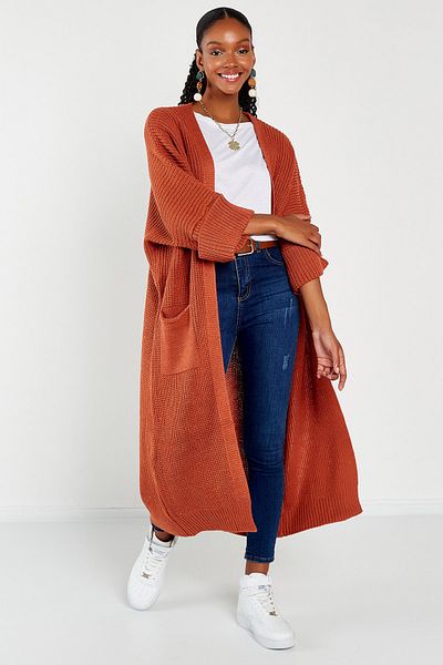 Hopoi Women's Open Front Cardigan with Double Sleeve Pockets