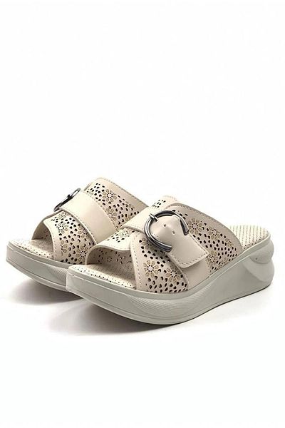 Preshley شبشب نسائي من Tina Cream Comfort بإبزيم لتقويم العظام