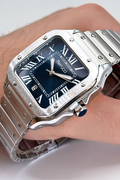 Ferrucci Square Model Steel Cord Men's Wristwatch