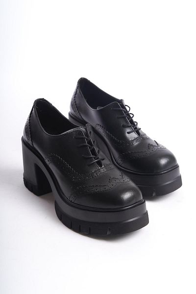 Preshley Дамски ботуши Dianai Black Skin Модел 8 см обувки на платформа