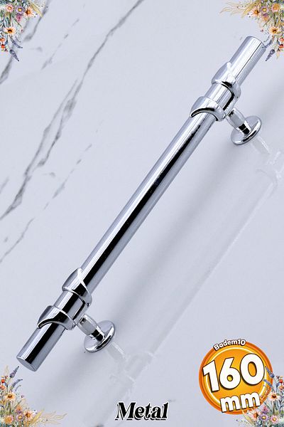 Badem10 Spade Metal Handle 160 mm -16 cm Chrome Color Furniture Kitchen Drawer Cabinet Cabinet Handles Handle Handle