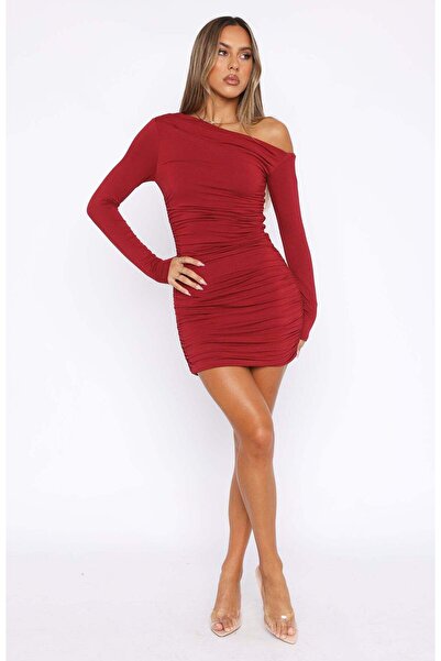 Les Séduisantes c.a. Rochie adunată fără umăr