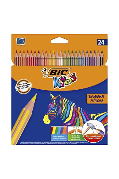 Bic Marka: Bıc Kids Evolution Stripes Kuru Boya Kalemi, 24'lü Kutu Kategori: ...