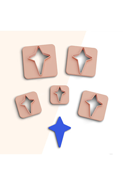 brocutters نمط نجمة بوليمر شمالي - قالب قطع وسيراميك، كوكيز، 5 مقاسات، رقم: 502