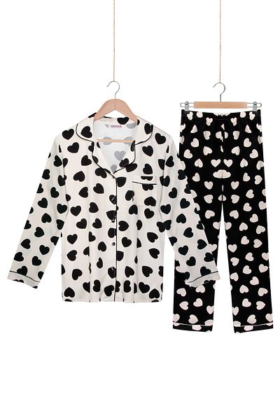 Dominant 100% Woven Poplin Viscose Long Sleeve Button Sleepwear