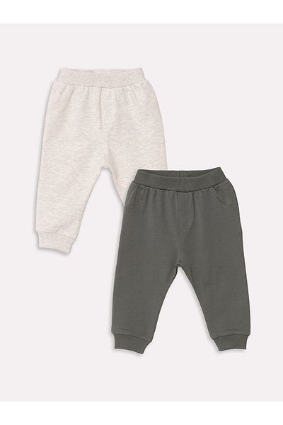 LC Waikiki Ελαστική μέση Χοντρή Basic Baby Boy Sweatpants Σετ 2 τεμαχίων
