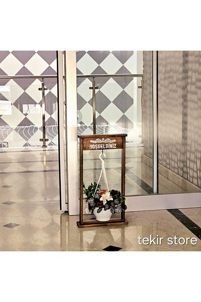Tekir Διακοσμητικό Πάνελ Πόρτας - Με Κρεμαστό Γλάστρα, Καλωσορίσματος, Κήπος, Καφέ, Στολίδι Μπροστινής Πόρτας Εστιατορίου