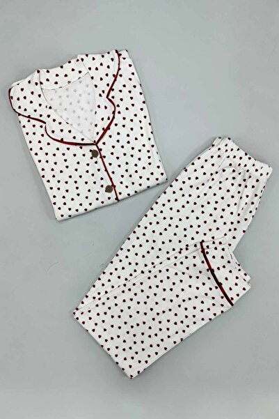 peki baby&kids 5-Piece Heart Cotton Children's Pajamas Set - Mother and Daughter Combination, Family Concept, Heart Gift 15512