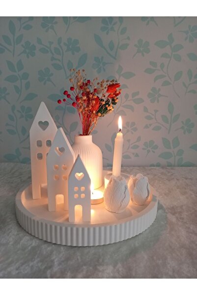 Home Dekoratif İskandinav Vazo Mumluk Set