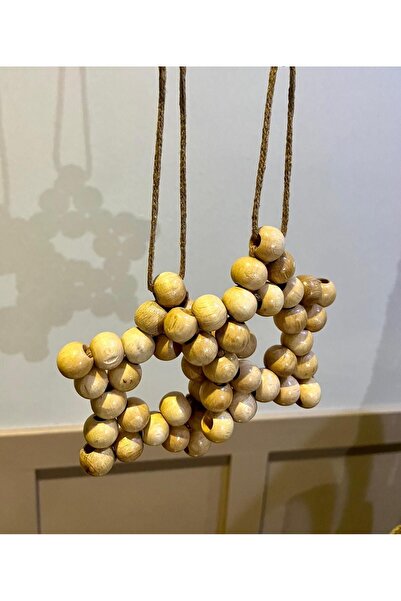 Genel Markalar Dekoratif Ahşap Boncuk Yıldız 2 Li Set - Çocuk Odası Ve Mutfak...