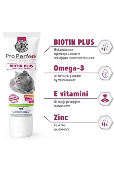 pro perfeck Biotin Plus Paste Kediler Için Tüy Sağlığı Tüy Dökümü Engeleyici ...