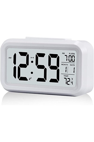 alfalink Fotoselli Işık Sensörlü Termometreli Alarmlı Dijital Masa Saati