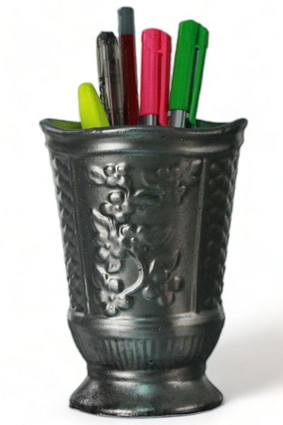 Evene 9 Model Pen Holder Silver Antique Colored Desk Organizer