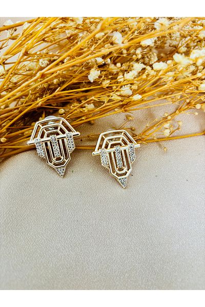 Markiz Takı Gold Serenay Earrings 3.5 cm