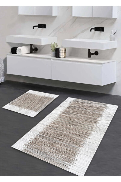 halıpera Set de covoraș de baie din 2 piese, lavabil, anti-alunecare, din bum...