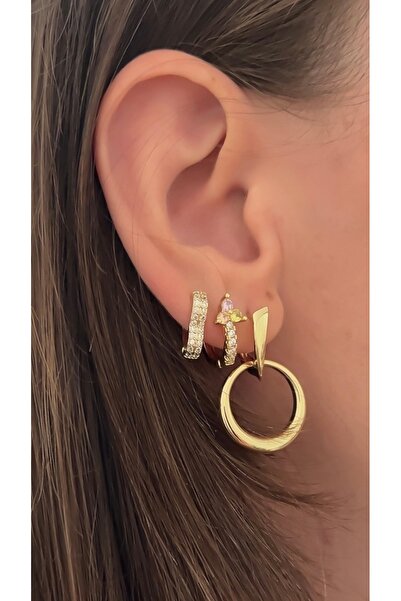 ATELİER GİZEM Xuping kadın kararmaz gold halka çelik küpe