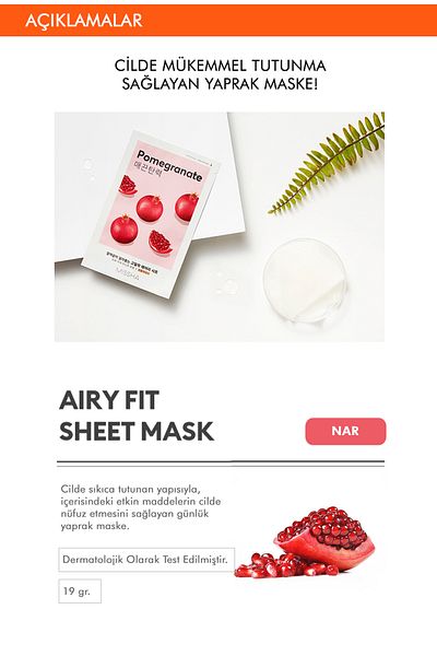 Missha Pomegranate Extract Airy Fit Sheet Mask - Pomegranate (1Ad) Anti-Aging with Care