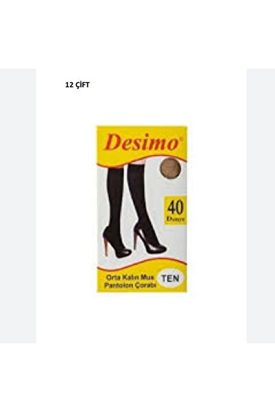 Desimo Ciorapi de lungime medie, grosime medie - Culoarea pielii, Set de 12
