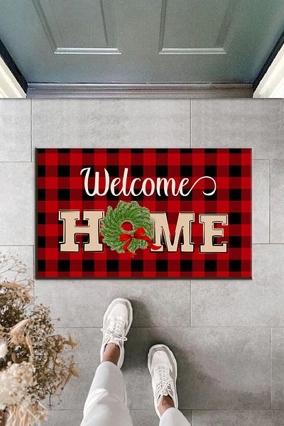 halıpera Welcome Decorative Multi-Purpose Indoor and Outdoor Door Mat