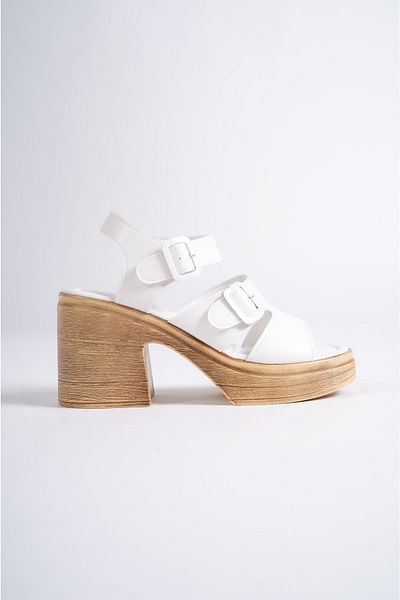 Shoesers Women's Thick Platform Heeled Double Strap Sandals