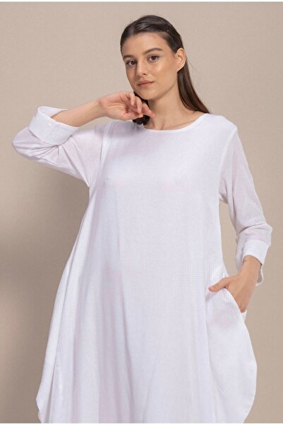 Bohemian White Long Sleeve Flounce Dress