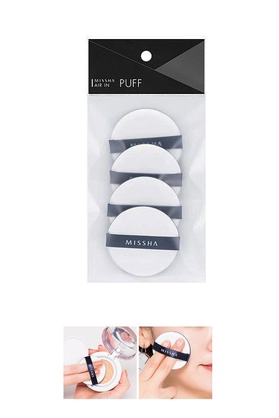 Missha Absorption Power High Makeup Sponge Air in Puff with Moist and Equal Quantity Application (4Pcs)