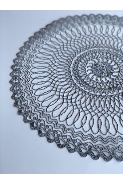 WENESSİ Güneş Pattern Anglez Cordone Embroidered Tulle Pad Set of 6