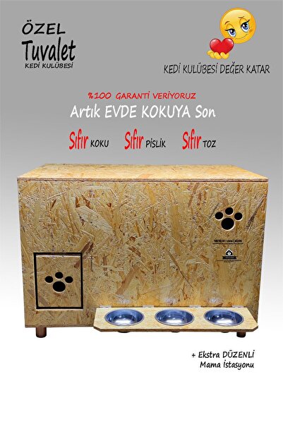 Kedigram Kedi Kulübesi Özel Kedi Tuvaleti - Garanti Veriyoruz - Sıfır Koku Sı...