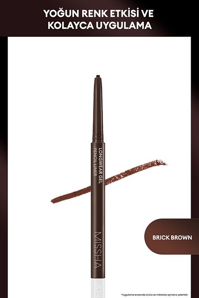 Missha Brick Brown Smooth Offering Gel Texture Pen Eyeliner - Longwear Gel Pencil Liner