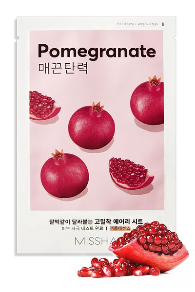 Missha Pomegranate Extract Airy Fit Sheet Mask - Pomegranate (1Ad) Anti-Aging with Care