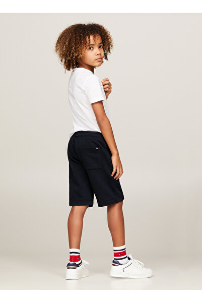 Tommy Hilfiger Boy's Navy Blue Elastic Shorts - Th Logo Sweatshorts