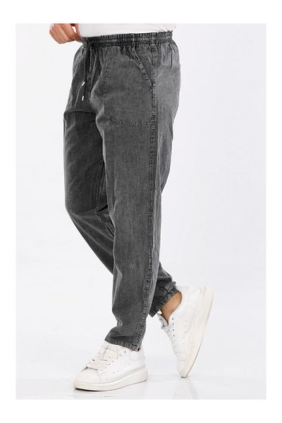 BERNEO Unisex 100% Cotton Linen Look Relaxed Pants