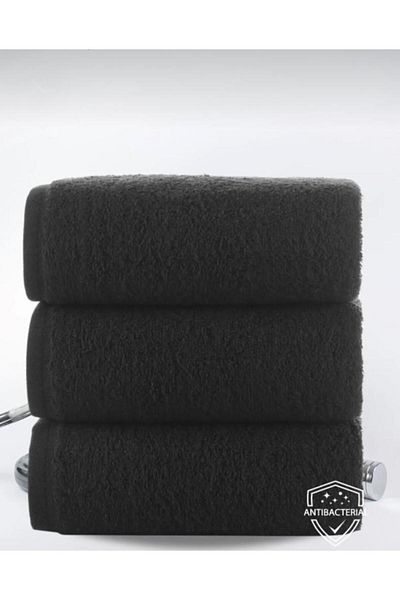 SHAL HOME Shal 100% cotton Black 3-Piece 50*90cm Towel Set